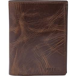 Fossil Derrick Plånbok RFID Läder 10 cm - Mörkbrun