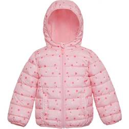 Toddler Girls' Lightweight Puffer Jacket Pink Hearts Pink Hearts