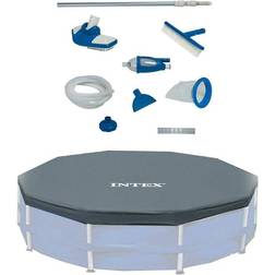 Intex deluxe maintenance cleaning kit & 12-foot round frame easy set pool cover