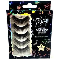 Rude Cosmetics Essential Faux Mink 3D Lashes - 5 Multi-Pack