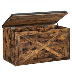 Vasagle Rustic Barn-Door Entryway Storage Bench