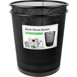 Greenco Black Mesh Metal Trash Can Wastebaskets Round Gallon 2 Pack