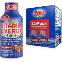 Vitamin Energy B12 Energy Drink Shots, Acai Pomegranate Flavor, Up 7+