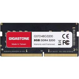 Gigastone 8GB RAM DDR4-3200MHz PC4-25600 CL22 1.2V SODIMM 260 Pin Unbuffered Non ECC for Notebook Laptop Memory Module Ram Upgrade