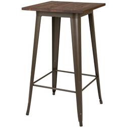 GlitzHome Rustic Square Bistro Pub Bar Table