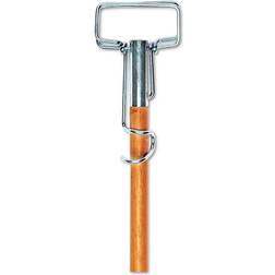 Boardwalk bwk609 spring grip metal head mop handle for most mop heads, wood