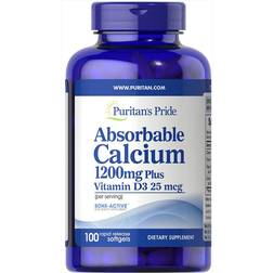 Puritan's Pride Absorbable Calcium 1200 mg with Vitamin D3 1000 IU 100 Softgels 100 pcs