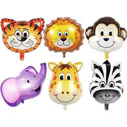 OuMuaMua Jungle safari animals balloons 6pcs 22 inch giant zoo animal balloons kit f