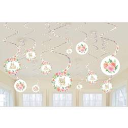 Amscan floral baby hanging swirls 12 ct