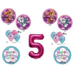 Anagram 5th birthday skye & everest paw patrol girl balloons decoration supplies party