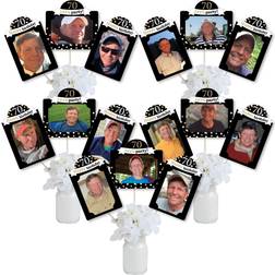 Adult 70th birthday gold picture centerpiece sticks photo table toppers 15 pc