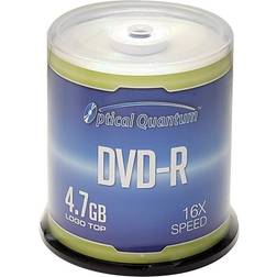Optical Quantum 4.7GB 16X DVD-R Logo Top 100 Packs Spindle Disc Model OQDMR16LT-BX