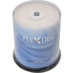 PlexDisc 16X DVD-R 4.7GB Logo Top Blank Media Recordable Disc 632-815-BX, 100 Discs