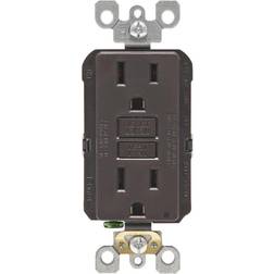 Leviton SmartlockPro GFCI Outlet 15A 125V Duplex Brown NEMA 5-15R