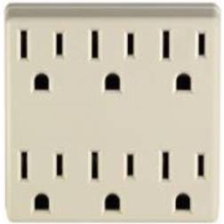 Leviton ivory six-outlet grounding adapter c21-6adpt-00i