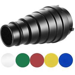 Neewer large aluminium alloy conical snoot kit with honeycomb grid and filters