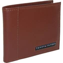 Tommy Hilfiger Men's Leather Cambridge Bifold Passcase Wallet Tan