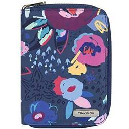 Travelon RFID Blocking Passport Zip Wallet Mod Floral