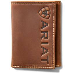 Ariat Western Wallet Trifold Vertical Debossed Logo Brown A3545344