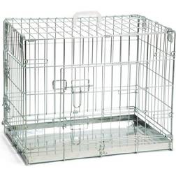 Beeztees Dog Crate Silver Pet Carrier Puppy Cat Carry Cage Animal