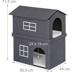 Relaxdays Two Storey Cat House, Pett Den with 2