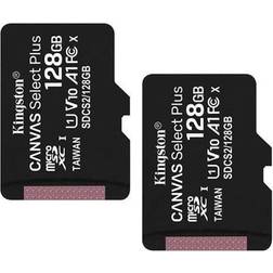 Kingston Canvas Select Plus 128GB microSD Memory Card (SDCS2/128GBSP) (2-Pack)