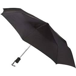 Lewis N. Clark Lewis N. Clark Travel Umbrella: Windproof & Water Repellent Fabric Automatic Open Close Black