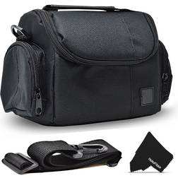 Well padded fitted compact medium dslr camera case bag w/ zippered pockets an