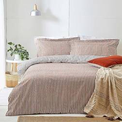 The Linen Yard Pecan Duvet Cover Brown, Red