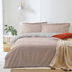 The Linen Yard Pecan Duvet Cover Red, Brown