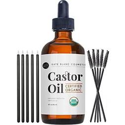 Kate Blanc Cosmetics Castor Oil 4oz USDA Certified Organic 100% Pure Cold Pressed Hexane Free