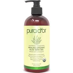 Pura d'or 16 Oz Organic Aloe Vera Gel Lemongrass