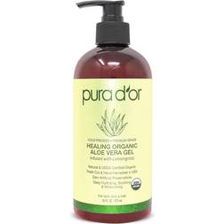 Pura d'or D Organic Aloe Gel Lemongrass 16oz All Natural