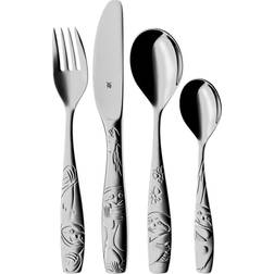 WMF Cromargan -Kinderbesteck Faultier, 4-tlg. silber/rosa