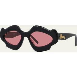 Loewe Geometric Sunglasses with Pink Lenses - Black