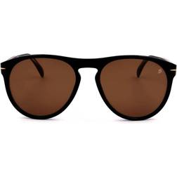 David Beckham Round Acetate Sunglasses - Black
