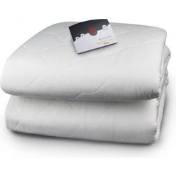 Store Quilted Heated Twin Mattress Cover White (190.5x)