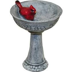 G & F Products Fairy Garden Miniature 10027 Cardinal Birdbath Pick