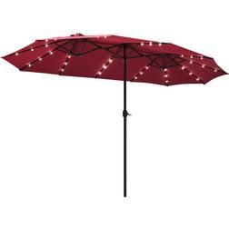 Costway Double-Sided 15-Foot Solar Umbrella with Crank