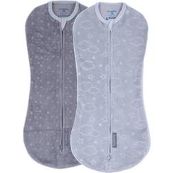 SwaddleMe pod in soft & cozy velboa wrap clouds & stars 0-2 months