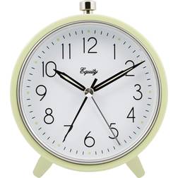 20090 equity by la crosse 5" round metal case analog quartz alarm clock green