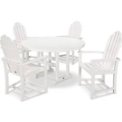 Polywood PWS114-1-WH Classic Adirondack Patio Dining Set