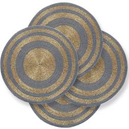 Beaded Round Place Mat Gray, Yellow, Gold, Silver (48.26x)