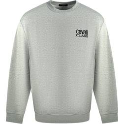 Roberto Cavalli Class Print Logo Grey Jumper