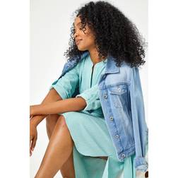 Roman Petite Stripe Print Shirt Dress in Mint