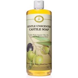 Unscented Liquid Castile Soap -32 Organic Body Wash & Shampoo