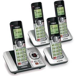 Vtech cs6529-4 dect 6.0 cordless phone with 4 handsets silver/black