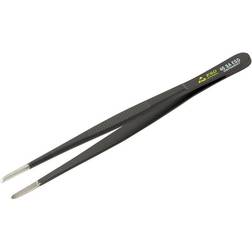 Wiha 44520 Tweezers, ESD Safe, Universal Blunt Tip Serrated