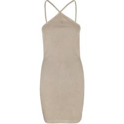 Calvin Klein Waffle Halter Neck Dress - Shitake