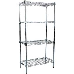 Mind Reader 4TSHELVU-SIL Silver Shelving System 59.7x121.9cm